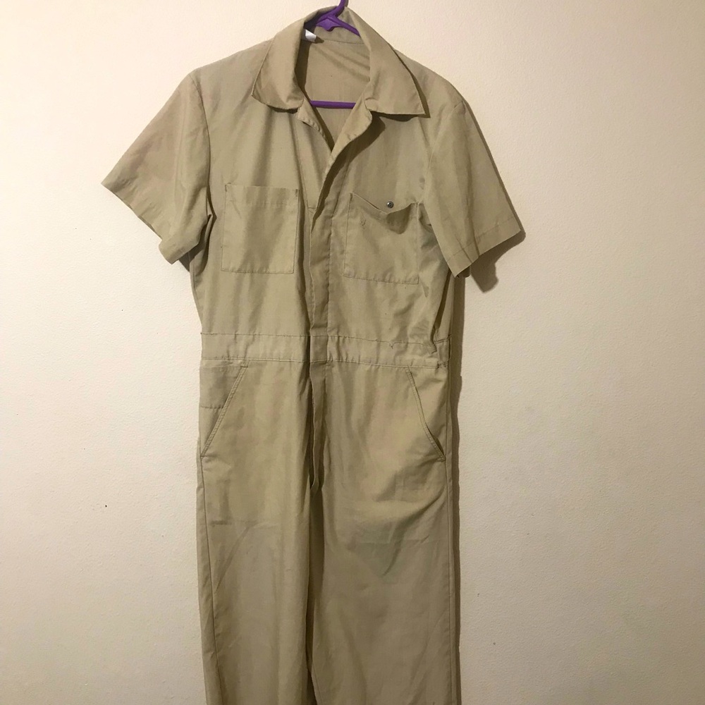 Tan Short Sleeve Jumpsuit
